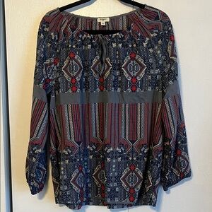 Dylan ♥️ Embroidered Cotton and Silk Blouse Size Large
